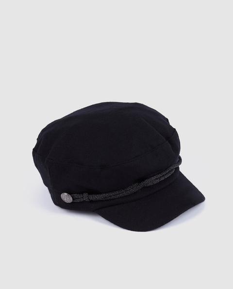 El Corte Inglés - Gorra Baker De Mujer En Negro Con Cinta