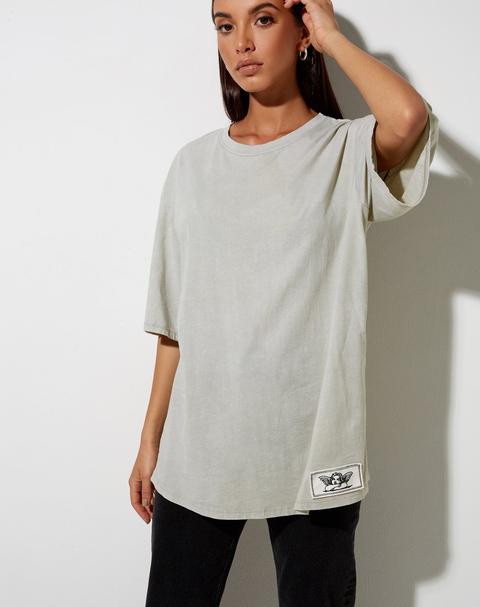 Cocoon Tee In Ecru Angelo Label Embro