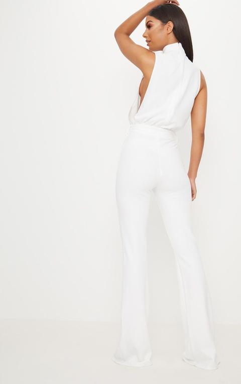 high neck tie waist jumpsuit