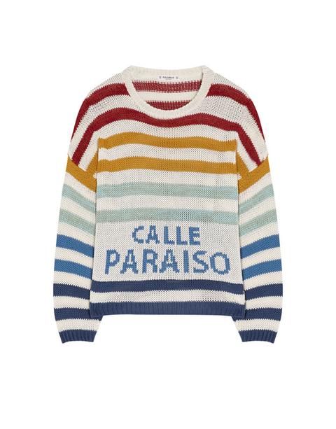 Jersey Print Rayas Multicolor Y Texto