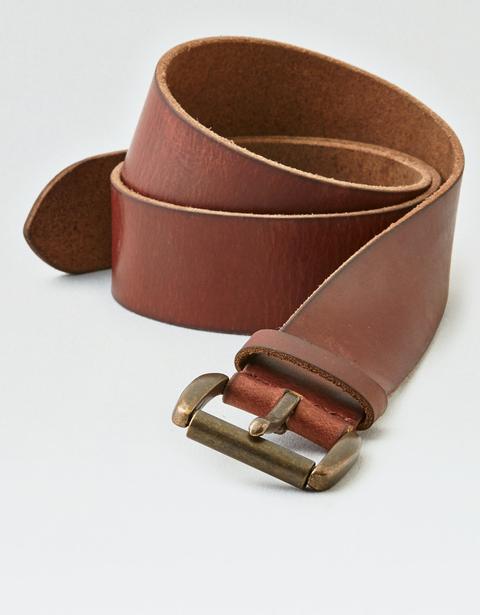 Aeo Wide Brown Leather Belt