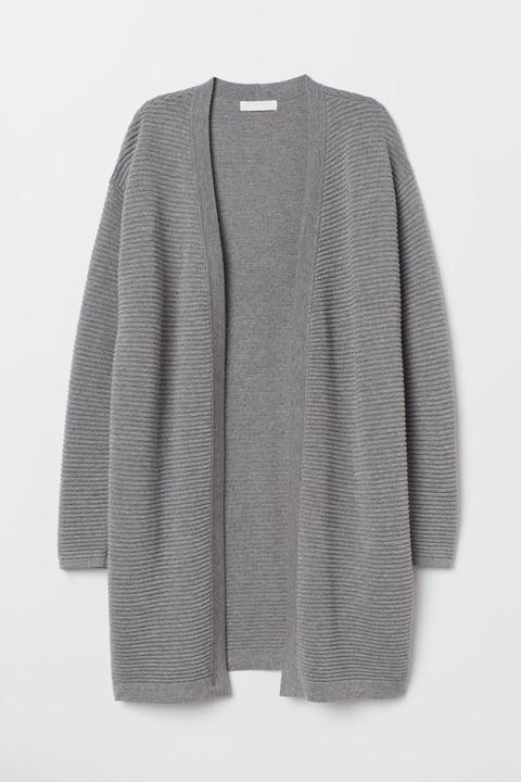 H & M - Cardigan In Maglia Strutturata - Grigio