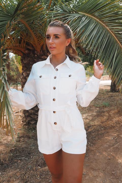 in the style white playsuit