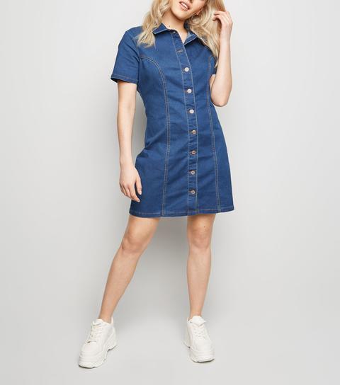 new look petite denim dress