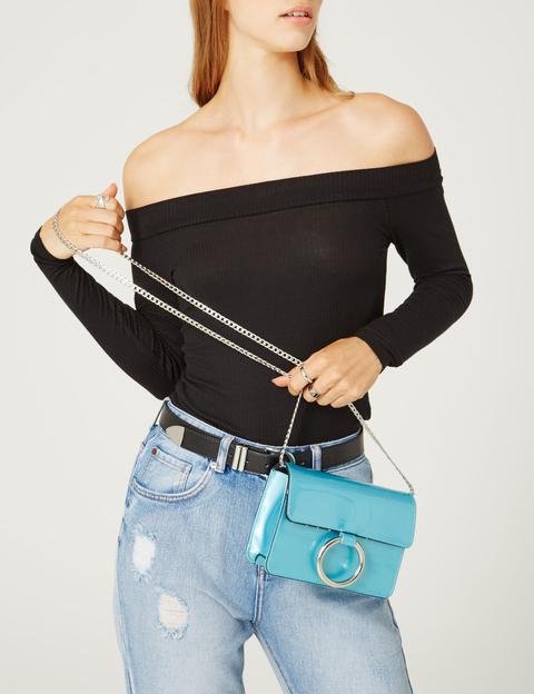 Small Blue Iridescent Bag