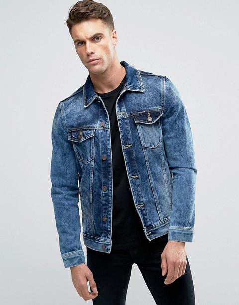 Chaqueta Vaquera Azul Con Lavado Claro De Pull&bear