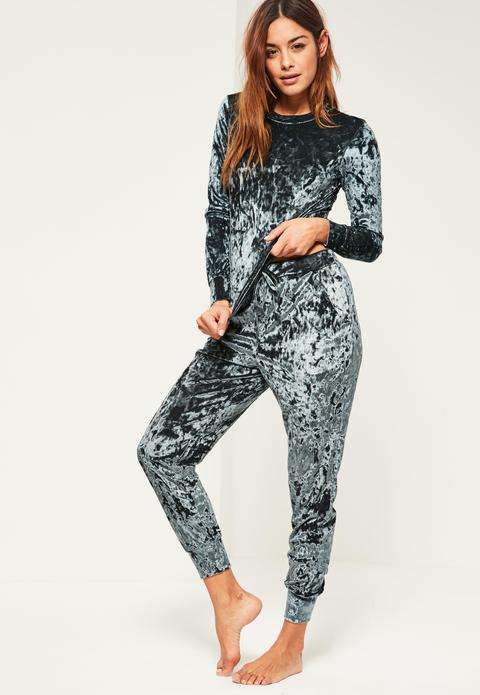 Grey Velvet Lounge Tracksuit