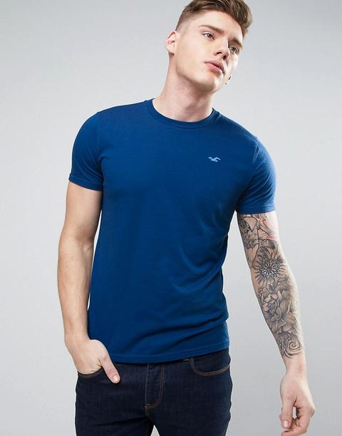 Camiseta De Corte Slim En Azul Imprescindible De Hollister