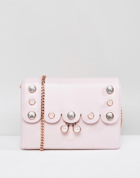 Ted Baker - Borsa A Tracolla Con Motivo Smerlato Con Perle - Rosa