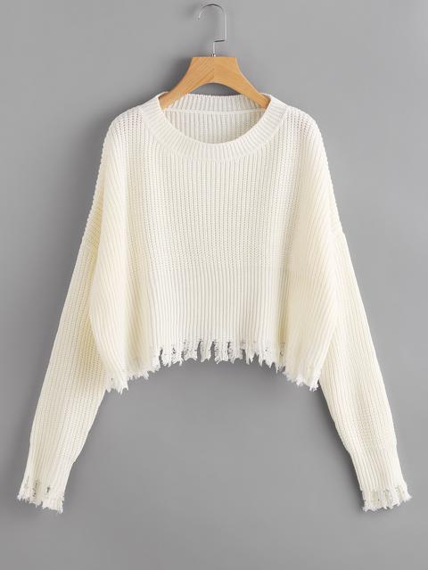 Raw Cut Dolman Sleeve Jumper