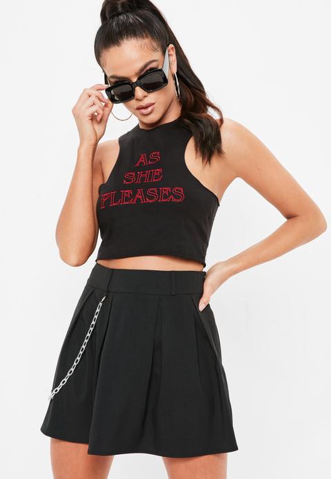 Madison Beer X Missguided Black Racer Crop Top