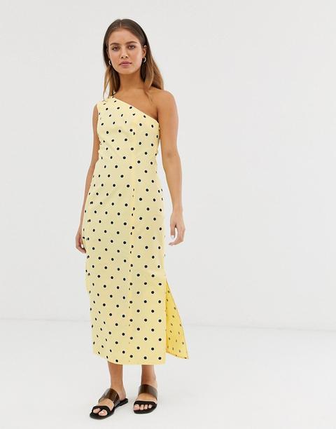 asos yellow polka dot dress