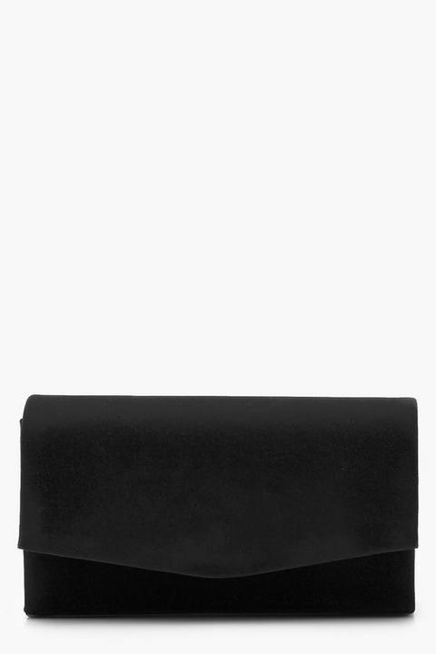 Pochette En Faux Daim Avec Chaîne - Noir - One Size, Noir