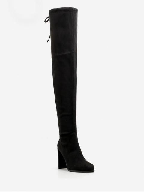 drawstring knee high boots