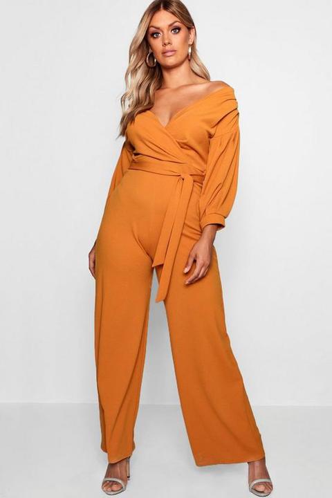 boohoo orange jumpsuit