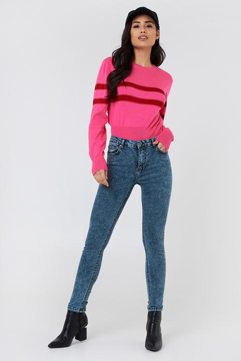 High Waist Skinny Jeans Blue