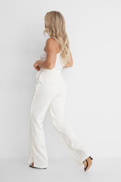 Angelica Blick X Na-kd Pantalon Couture Visible - Offwhite