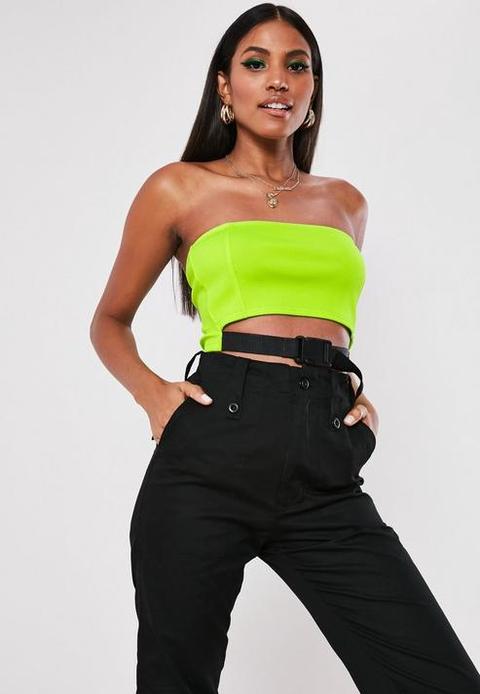 Lime Seatbelt Bandeau Top, Lime