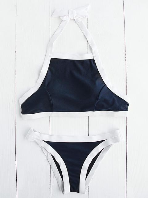 Set Bikini De Halter Y Ribete En Contraste