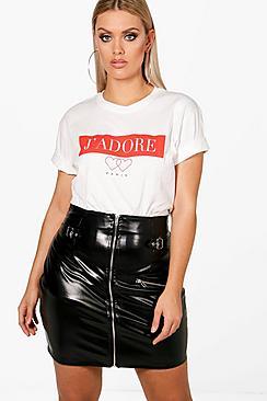 Plus J'adore Paris Slogan T Shirt