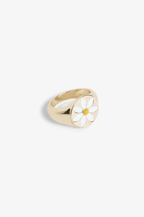 Daisy Signet Ring - Gold