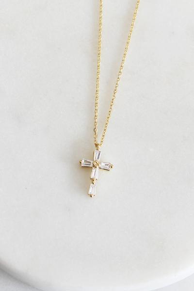 Baguette Cross Necklace