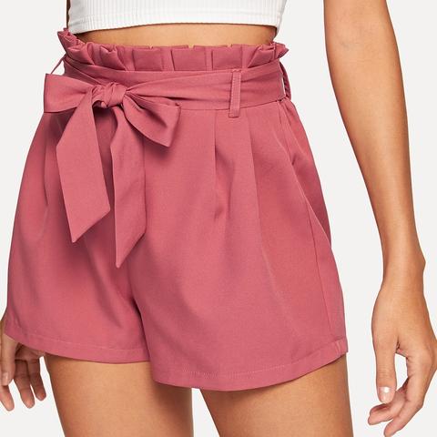 Shorts Con Nodo E Vita A Volant Sovrapposti