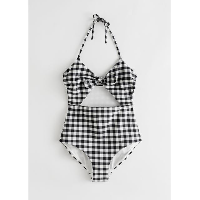 gingham cut out swimsuit