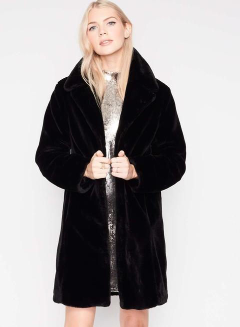 Black Faux Fur Coat