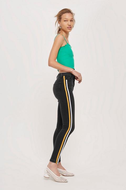 Moto Yellow Side Striped Jamie Jeans
