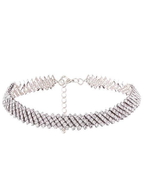 Rhinestoned Choker Necklace