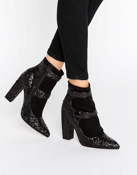 Botines En Punta Con Purpurina Elysia De Asos