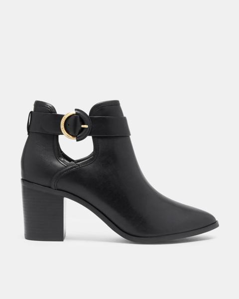 Buckled Leather Ankle Boots