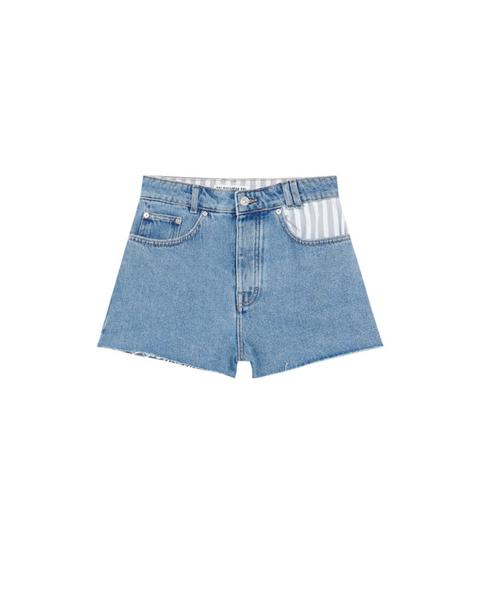 Short Denim Bolsillo Rayas