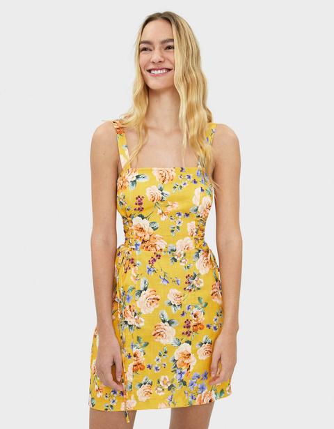 Vestido De Flores Con Lazada