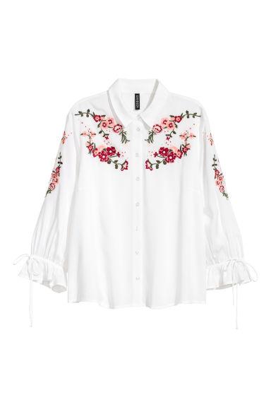 H & M - Camicetta Ricamata - Bianco