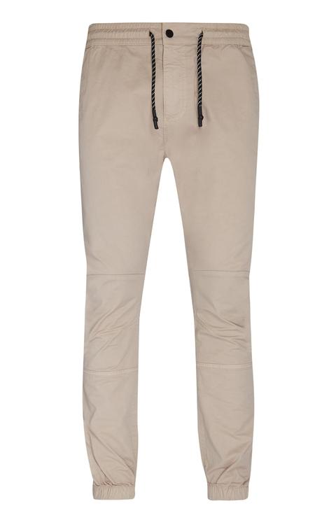 Beige Cuff Smart Joggers