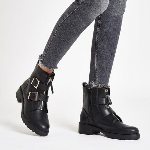 front buckle boots