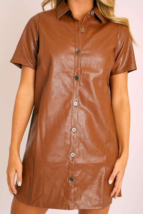 leather button up dress