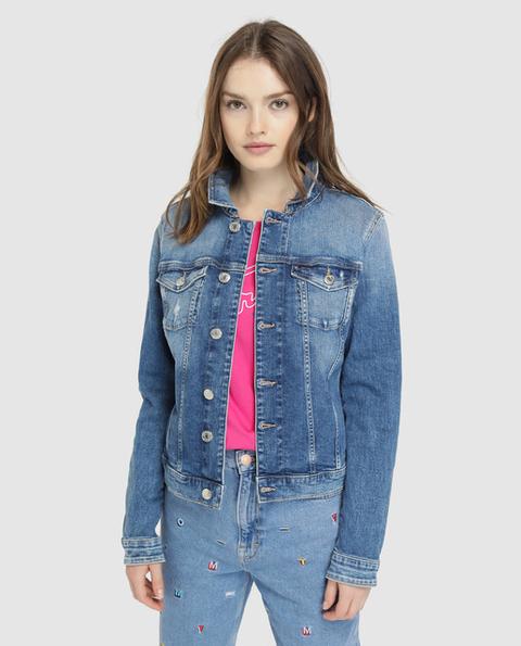 Tommy Jeans - Cazadora Vaquera De Mujer Con Efecto Lavado