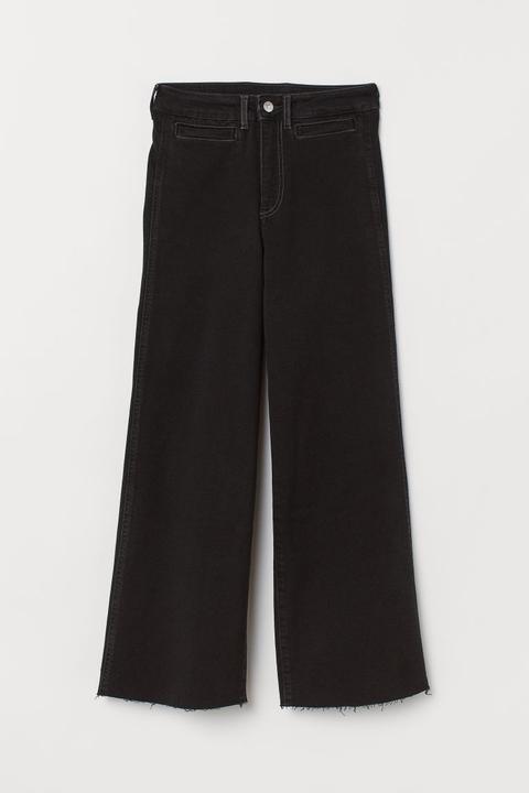 Culotte High Ankle Jeans - Negro