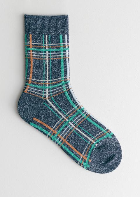 Plaid Glitter Socks