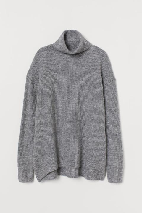 Pull Col Roulé - Gris