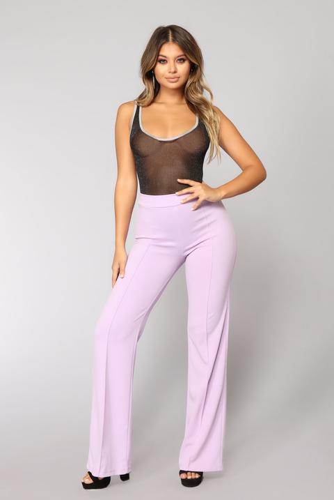 Victoria High Waisted Dress Pants - Lavender from Fashion Nova on 21 Buttons