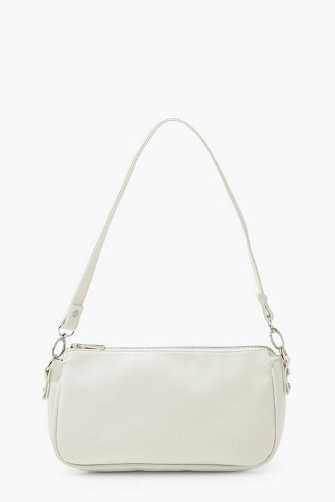 Womens Smooth Pu Under Arm Bag - White - One Size, White