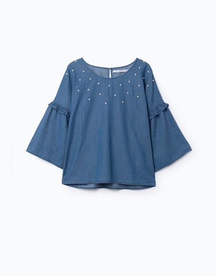 Blusa Denim Perlas