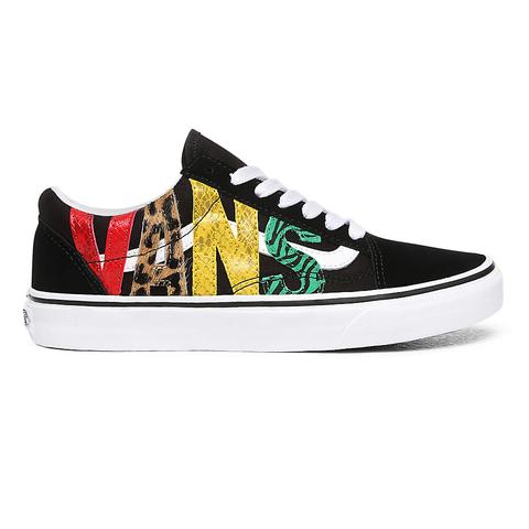 Vans Zapatillas Multi Animal Old Skool ((multi Animal) Rasta/black) Mujer Negro