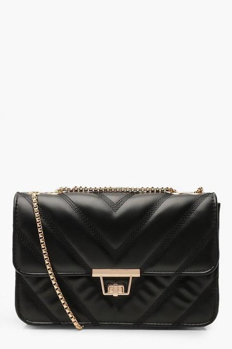 Sac À Bandoulière En Similicuir - Noir - One Size, Noir from Boohoo on ...