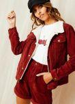 Bianca Cord Jacket - Blood Red