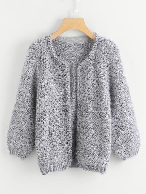 Long Sleeve Mohair Grey Coat